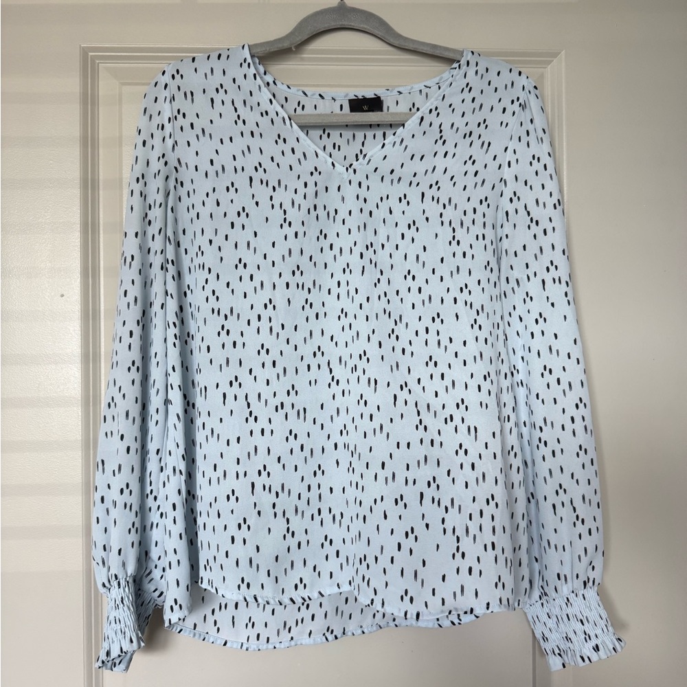 Worthington Light Blue and Black Blouse